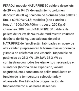 Caldera de pellet Ferroli