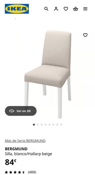 Conjunto de 2 Sillas Bergmund Ikea