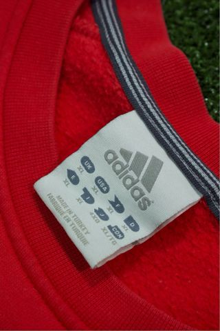 Adidas Hoodie Red Vintage Fit Classic Logo 90's