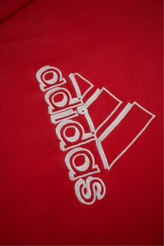 Adidas Hoodie Red Vintage Fit Classic Logo 90's