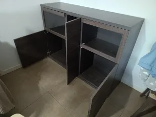 ✨ Aparador moderno con vitrina y gran capacidad ✨