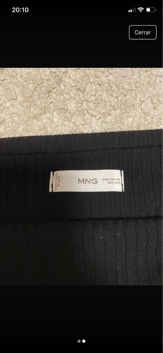 Top cuello barco negro talla XS