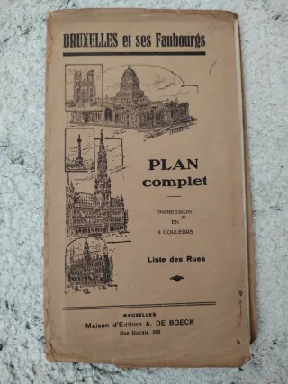 Plano antiguo Bruselas y sus Faubourgs