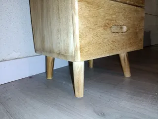 Mesita de noche madera y mármol