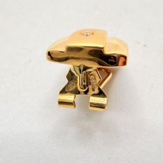 Pendiente de oro de 18k con circonitas, 6.10 g.