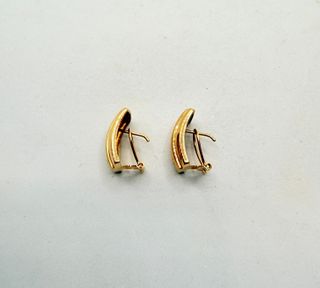 Pendiente de oro de 18k con circonitas, 6.10 g.