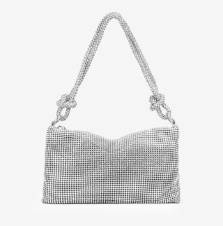 Bolso pedrería plateado