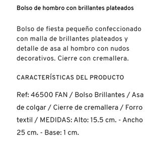 Bolso pedrería plateado