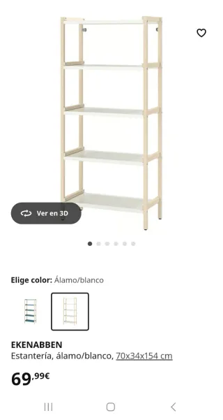 Estantería IKEA EKENABBEN Álamo/Blanco