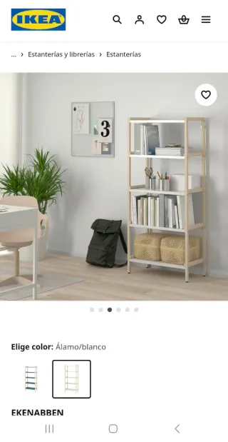 Estantería IKEA EKENABBEN Álamo/Blanco