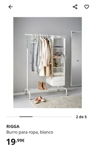 Perchero Ropa Metálico Ikea Blanco