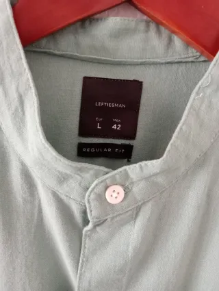 Camisa Lefties verde cuello mao talla L