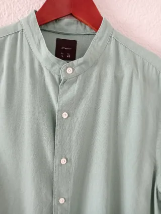 Camisa Lefties verde cuello mao talla L