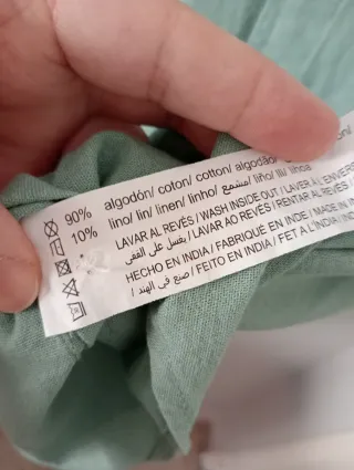 Camisa Lefties verde cuello mao talla L