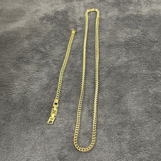 Cadena y Pulsera Oro Laminado Espiga Hombre