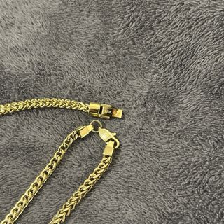 Cadena y Pulsera Oro Laminado Espiga Hombre