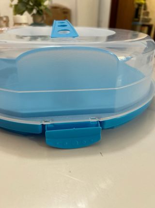 Bandeja Porta Torta Mylux Transparente Azul