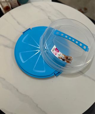 Bandeja Porta Torta Mylux Transparente Azul