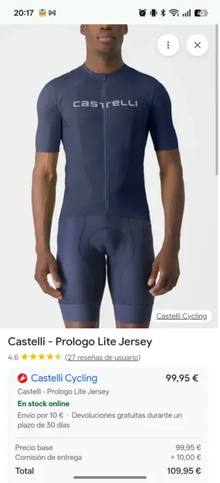 Conjunto Ciclismo Castelli Talla L