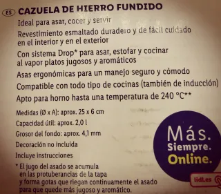 Olla Hierro Fundido Negra