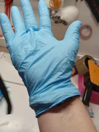 Guantes de látex azules