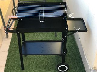 Carro Barbacoa Negro Metal y Madera