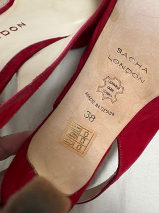 Zapatos piel y ante rojo