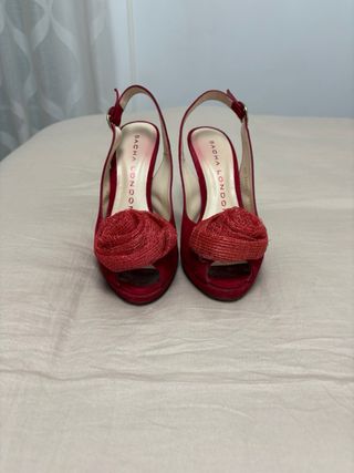 Zapatos piel y ante rojo