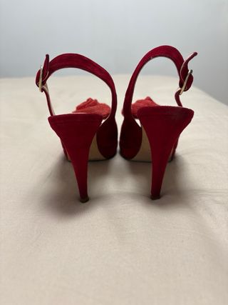 Zapatos piel y ante rojo