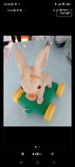 Juguete burrito de arrastre centenario