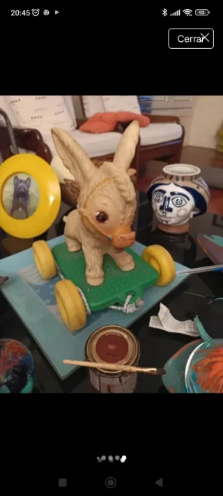 Juguete burrito de arrastre centenario