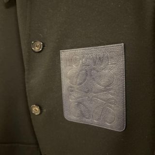 Chaqueta Loewe Piel Negra y Azul