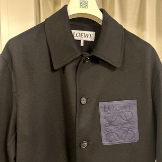 Chaqueta Loewe Piel Negra y Azul