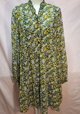 Vestido Vila floral negro multicolor