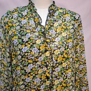 Vestido Vila floral negro multicolor