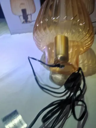 Par de lámparas de cristal ámbar