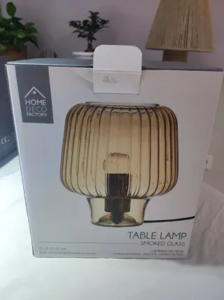 Par de lámparas de cristal ámbar