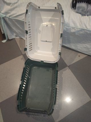 Transportín para mascotas blanco y verde