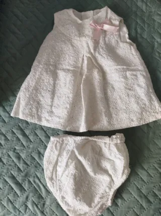 Conjunto bebé niña blanco 3 meses