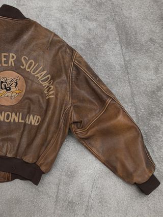 Chaqueta Bomber Cuero Chevignon Vintage Talla XXL