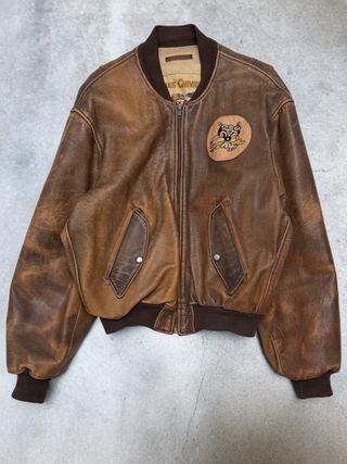 Chaqueta Bomber Cuero Chevignon Vintage Talla XXL