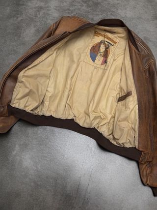 Chaqueta Bomber Cuero Chevignon Vintage Talla XXL