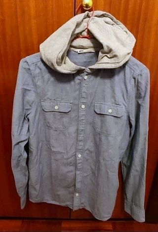 Camisa Vaquera Capucha H&M T.170 (Hombre XS)