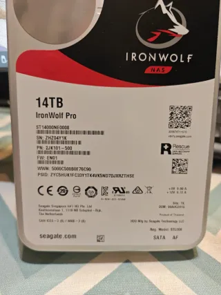 Disco Duro Seagate IronWolf Pro 14TB NAS