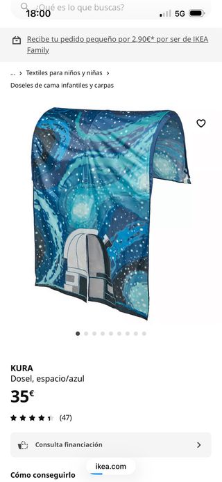 Dosel infantil KURA espacio/azul