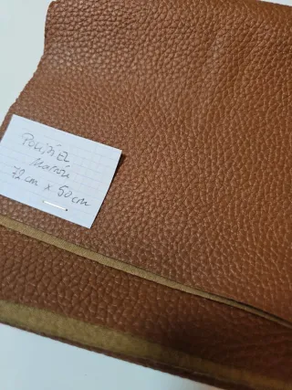 2 Telas Polipiel Blanco y Marrón