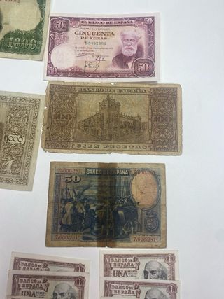 Lote Billetes Pesetas España Antiguos