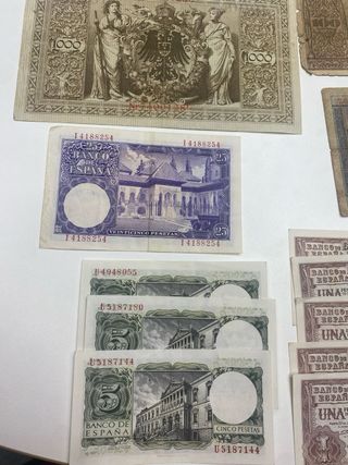 Lote Billetes Pesetas España Antiguos