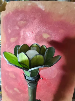 Lampada da tavolo fiore vetro metallo