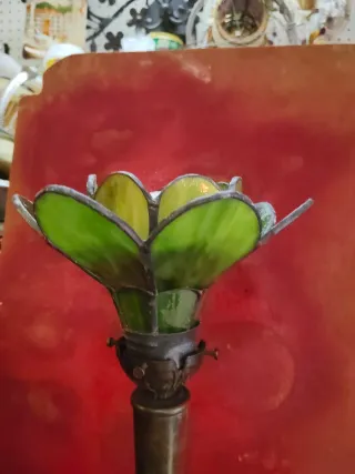 Lampada da tavolo fiore vetro metallo